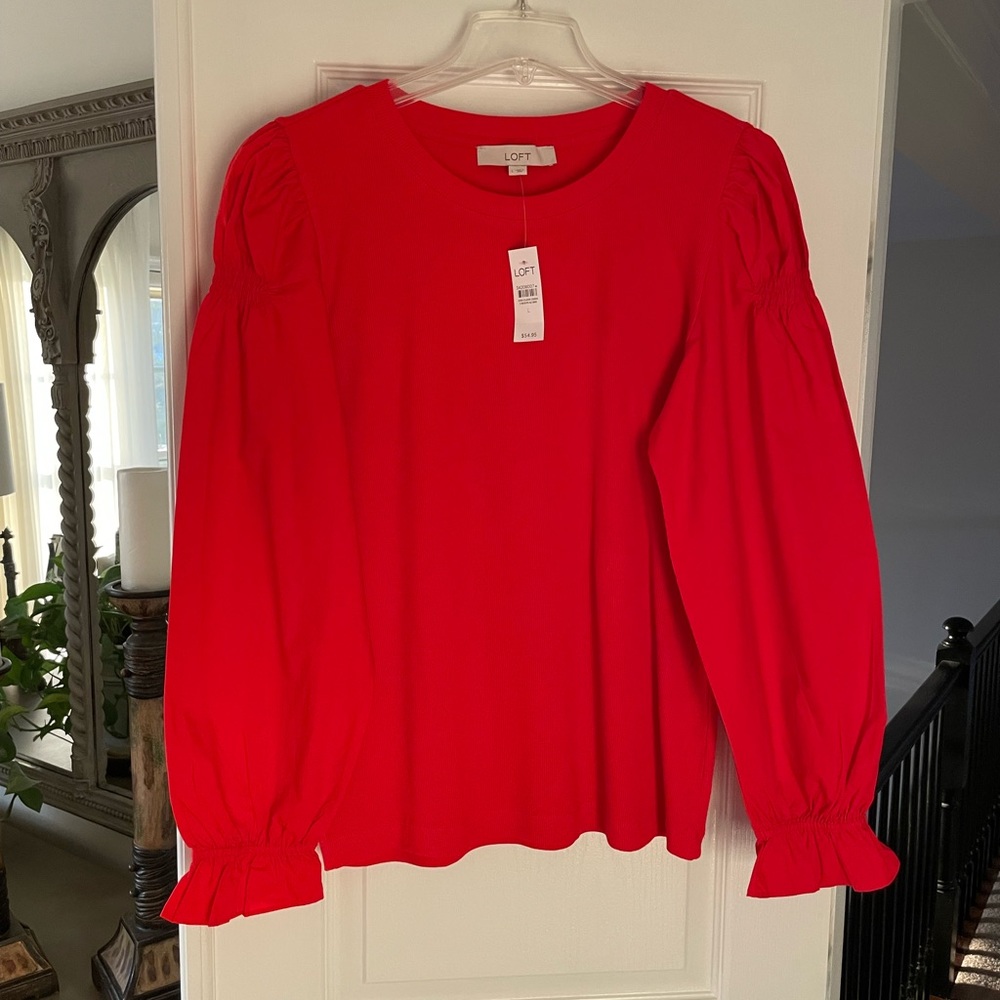 Sharp poppy red top from Loft! Brand new!